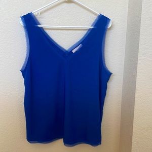 CHELSEA 28 Flowy Eyelash Camisole Top - Blue XL